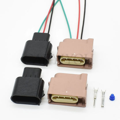3-Pin Headlight & Turn Signal Connector Pigtail Harness Plug for Ford F-150 Mustang Focus