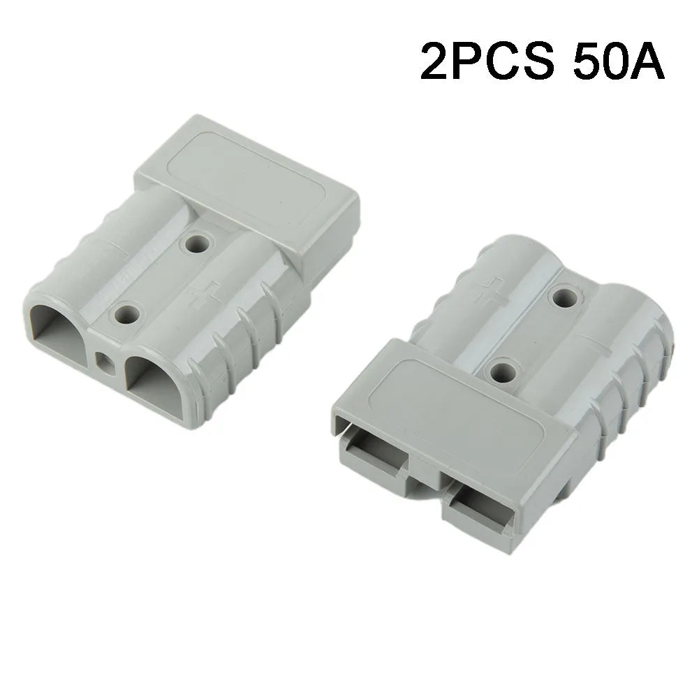 50A Anderson Plug Connector 600V Grey Red Straight Plug for Solar Cable, Ships Yachts RVs, 6AWG