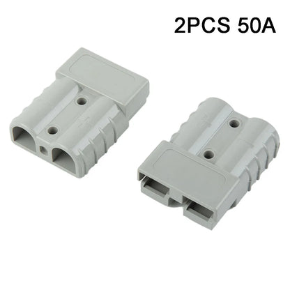 50A Anderson Plug Connector 600V Grey Red Straight Plug for Solar Cable, Ships Yachts RVs, 6AWG