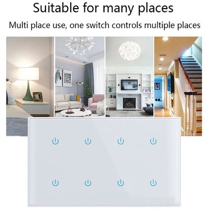 2 Way Touch Switch Voice Control Switch Energy-saving Lamp Compatible Hands-free Control For Tuya App Home Automation