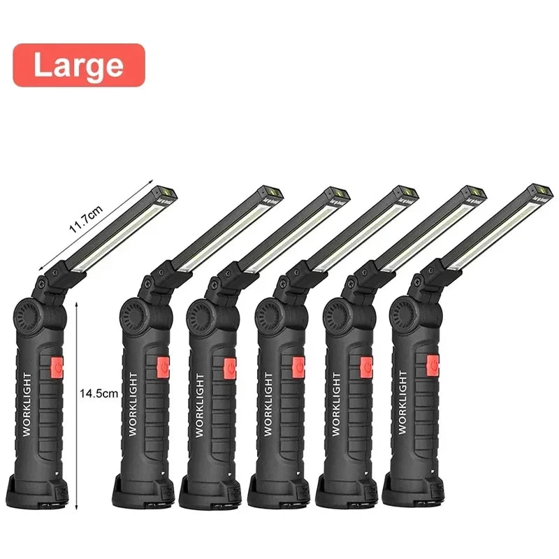 LED Work Light Magnetic Base 360° Rotating Rechargeable Flashlight