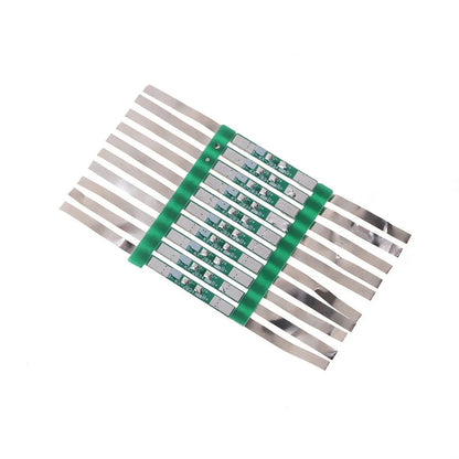 3A Protection Board Kit for 3.7V 18650 Li-ion Battery with Solder Tabs JB 28×3mm, Over-Discharge Protection 4.275±0.025V