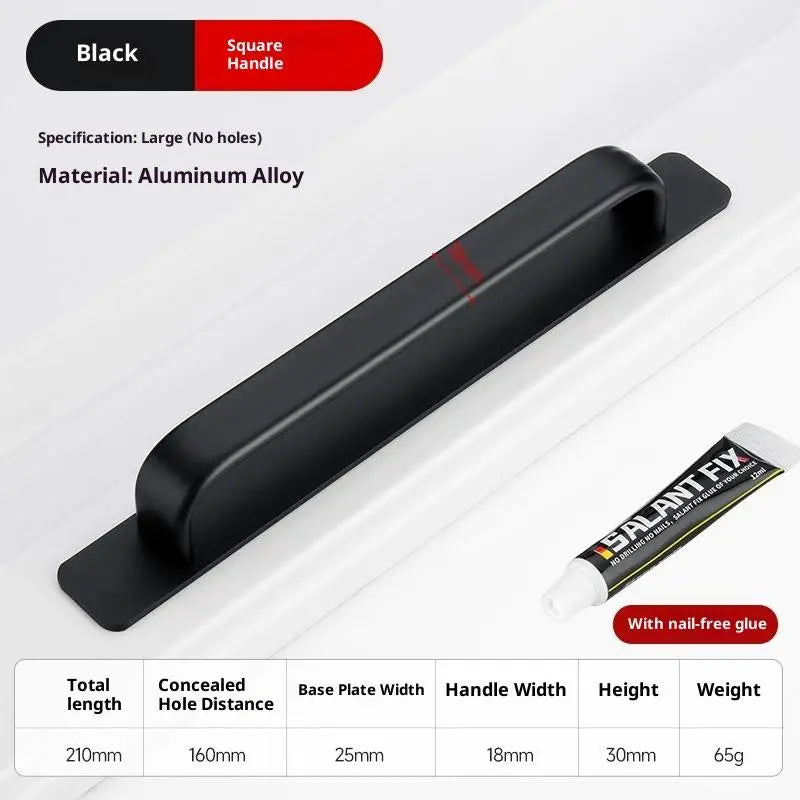 Drill-free Aluminum Handle for Sliding Door Window Drawer Bathroom Push-Pull