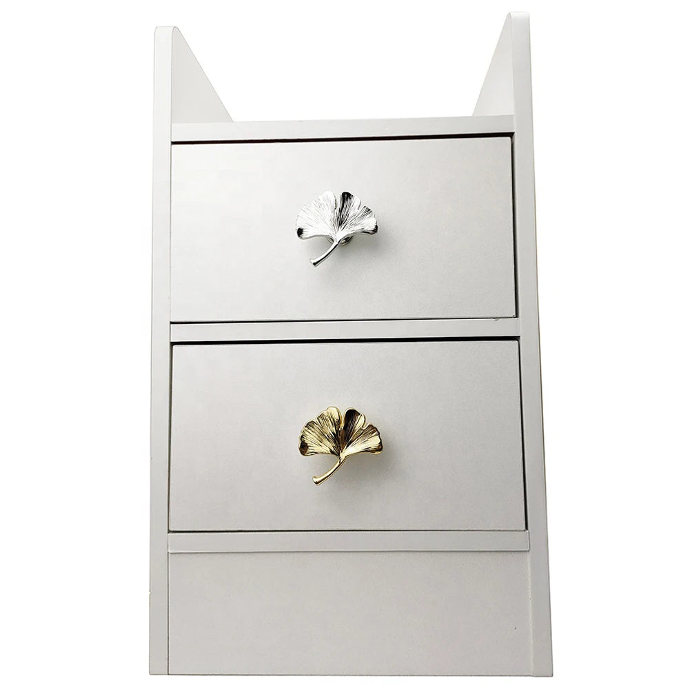 Zinc Alloy Ginkgo Leaf Cabinet Handle for Furniture Doors Providing Resistance and Applicable to For Children Rooms
