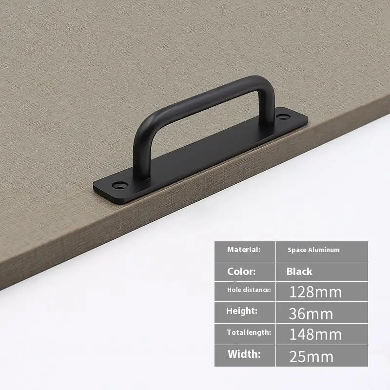 New Aluminium Alloy Punch-Free Furniture Cabinet Handle Sliding Door Pull and Flush Hardware Set for Wood Door Drawer