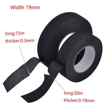 Polyester Cloth Tape 19mm–25mm Automotive Wiring Harness Insulation Tape for Sound and Vibration Reduction