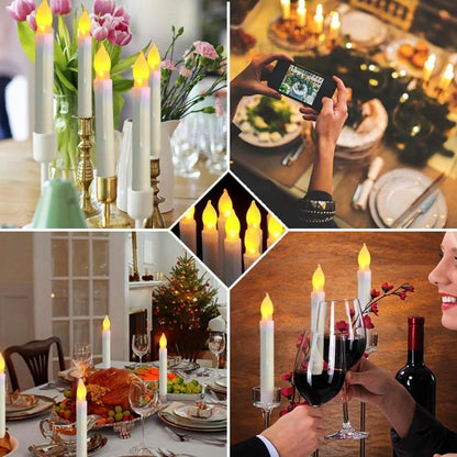 Flameless Candles 12 PCS Led Candles 6.9 Inch Battery Operated Candles Taper Candles for Party Classroom Church Birthday Decor