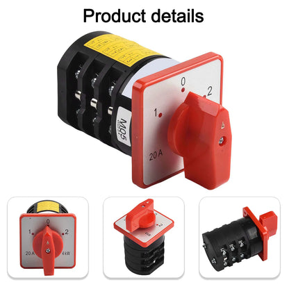 This conversion switch features an intuitive design that enhances usability across multiple motor applications effectively