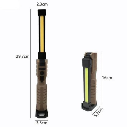 Powerful Fold Flashlight Type-c Rechargeable Lantern Built-in Battery Magnetic LED Work Lights for Camping Garage Emergency Lamp
