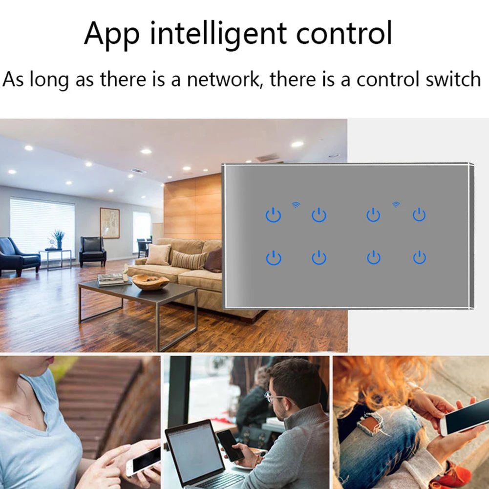 Home Automation Smart Home Experience WiFi Touch Switch Voice Control Switch Smart Home 100-240Vac 50 60Hz Sleek Modern Design