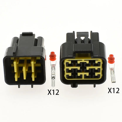 FW-C-12M-B / FW-C-12F-B / DJ7121Y-2.3-11/21 Automotive 12-Pin Connector — Furukawa Black Male Female Wiring Socket