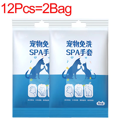 Disposable Pet Wash Gloves Towels No-Rinse Cleaning 30/6PCS