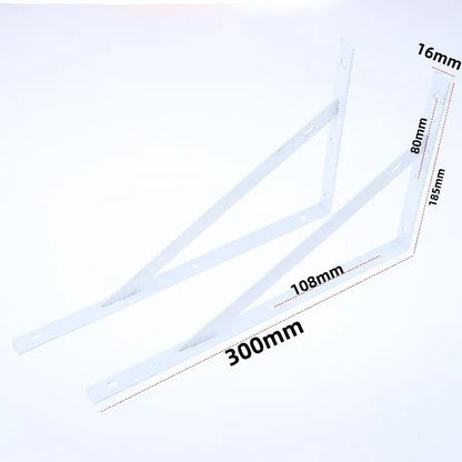 2Pcs Wall Mount Joint Angle Without Screws Tripod Brack Shelf Floating Shelf Heavy Duty Black/White Steel For Decorative