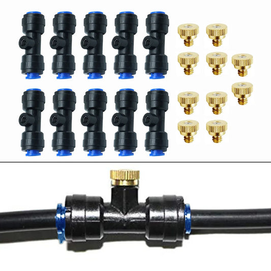 10-Pack Brass Water Spray Atomizers For Efficient Garden Cooling & Irrigation Easily Installed And Removed