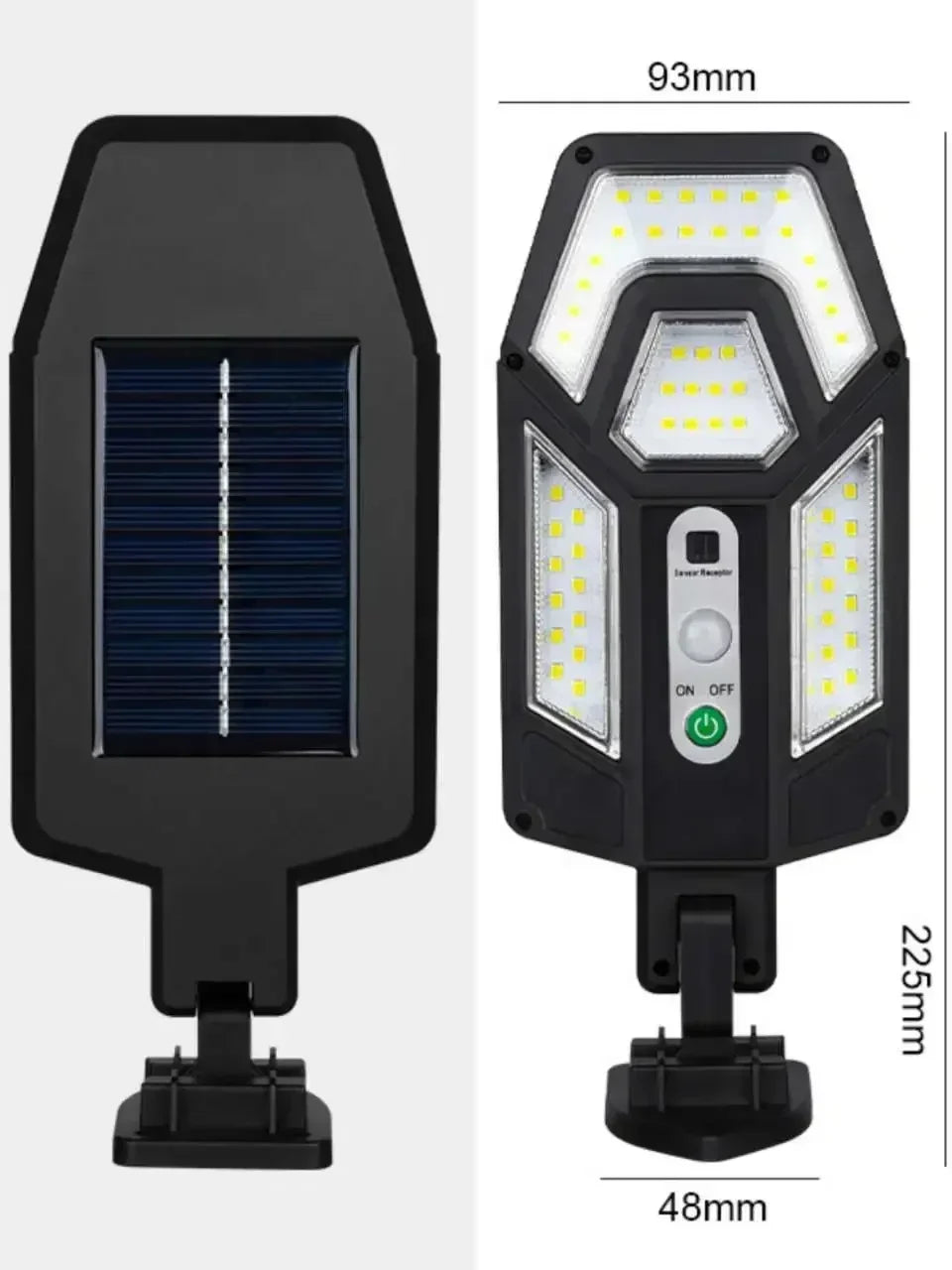 Super Bright Solar Wall Lamp 55LED Outdoor Sunlight Motion Sensor Street External Light Garden Yard Lantern with Remote Contro