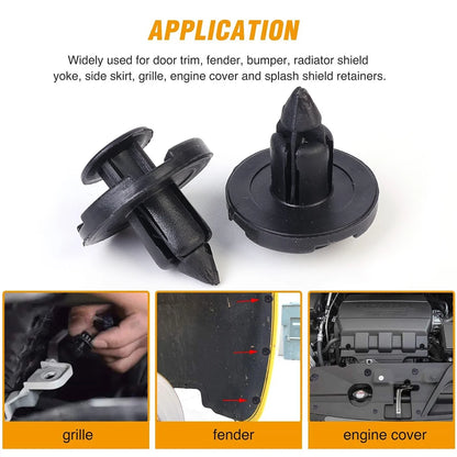 8mm Automotive Fastener Rivets Clips for Nissan Body Bumper &amp; Trim — 10–100pcs