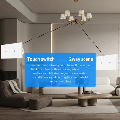 2 Way Touch Switch Voice Control Switch Energy-saving Lamp Compatible Hands-free Control For Tuya App Home Automation