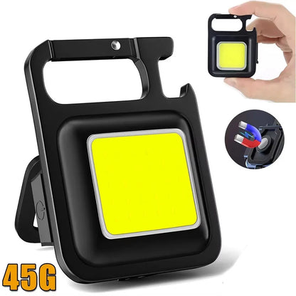 Rechargeable LED Pocket Flashlight Folding Bracket Keychain Light