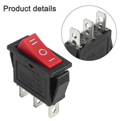 New Practical Quality Rocker Switch 3 Pins Electrical Equipment High Quality Joystick ON-OFF-ON Part RED 20A 125V