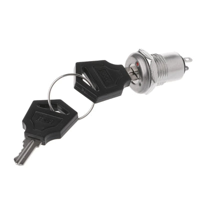 12mm Stainless Steel Electronic Key Lock Switch ON/OFF Power Security S1203 2PIN 2 Keys