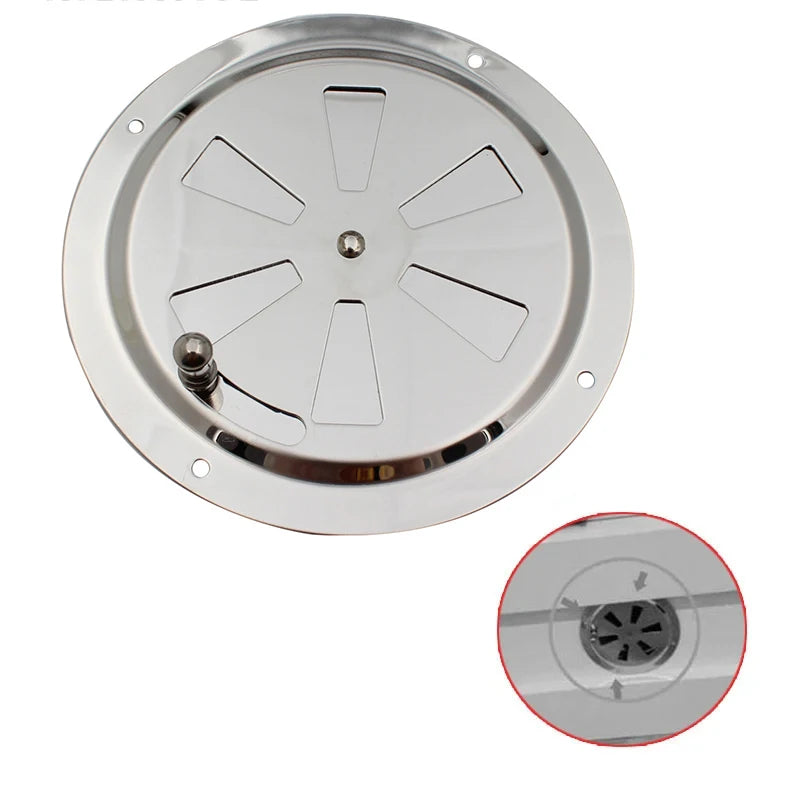 125mm/150mm Adjustable Ventilation Grilles Stainless Steel Open Close Ventilation Panels Round Ventilation Exhaust Grille