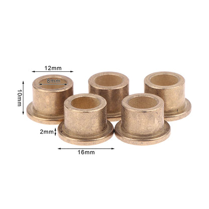 5Pcs Flange Bushing Copper Sleeve Inner Diameter 8MM Powder Metallurgy Oil Bearing With Edge Step Shoulder