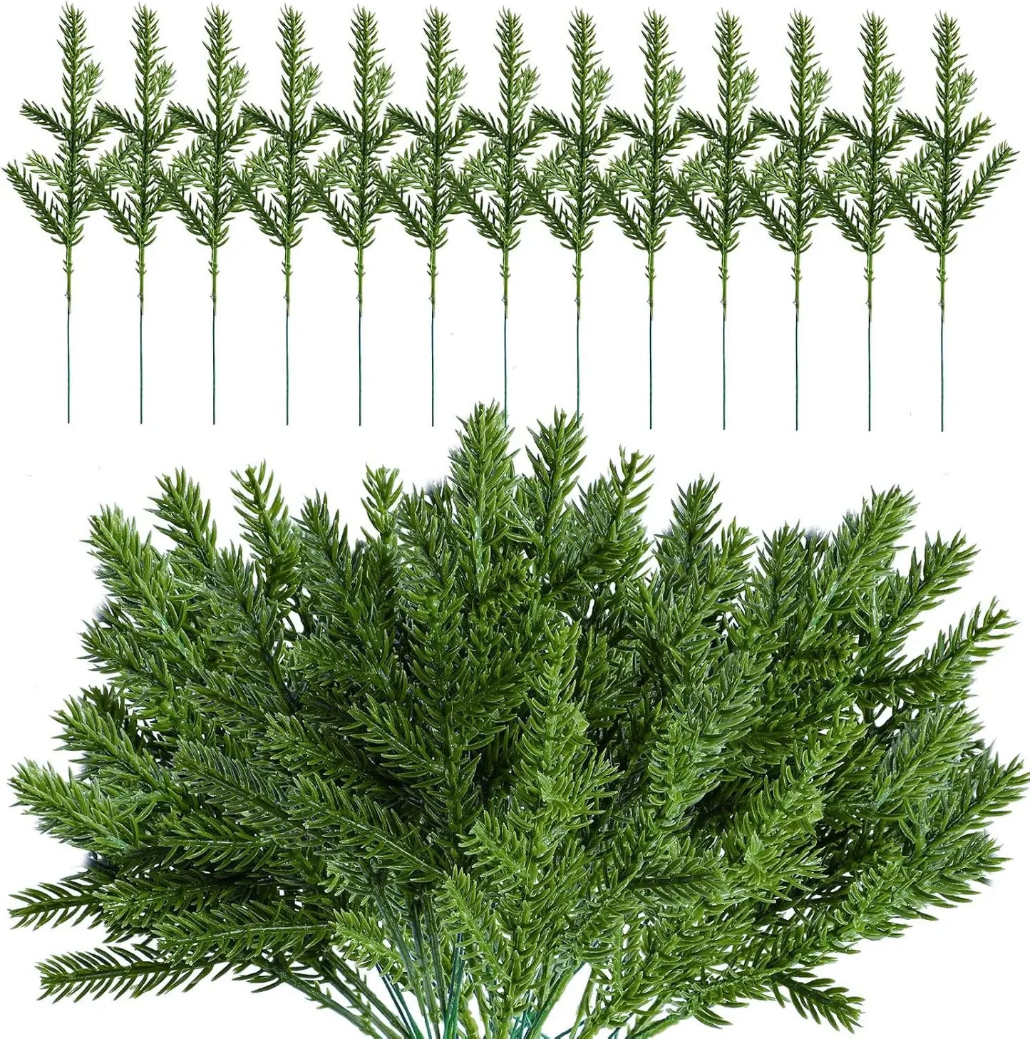 Christmas Artificial Pine Branches – Fake Pine Needles Wreath Vine Rattan for Xmas Tree, Gift Box, Wedding Decorations