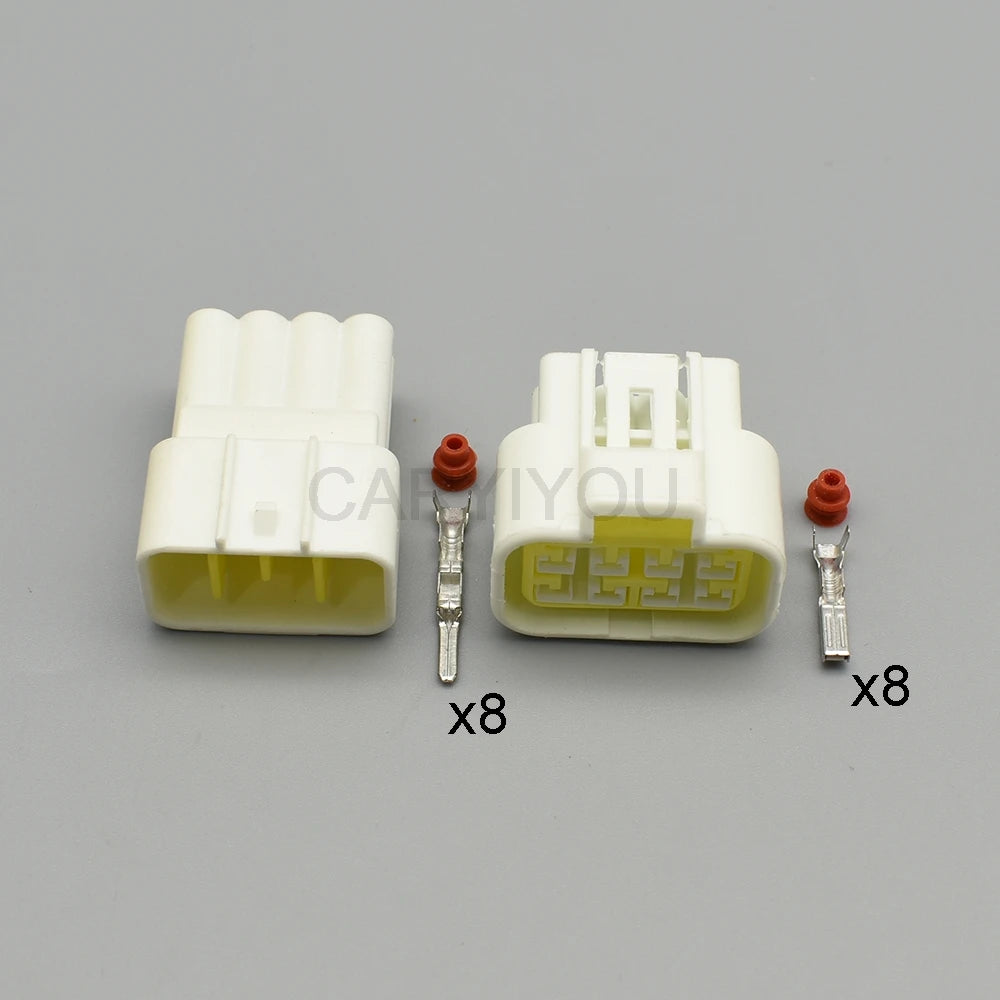 FW-C-8F-B / FW-C-8M-B Furukawa 8-Pin 2.3mm Waterproof Automotive Connector — Black Male Female Plug