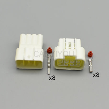 FW-C-8F-B / FW-C-8M-B Furukawa 8-Pin 2.3mm Waterproof Automotive Connector — Black Male Female Plug