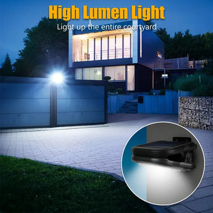 High Bright Solar Wall Light with Motion Sensing Outdoor LED Type-C Rechargeable Waterproof Lantern for Garden Balcony Staircase