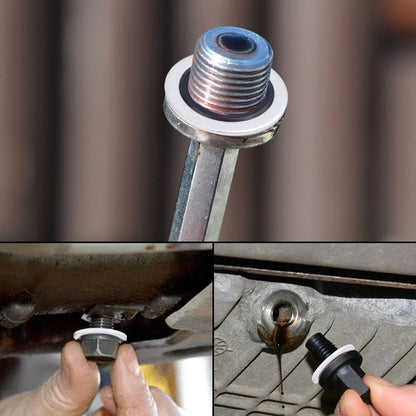 M16 Oil Drain Plug Gasket Kit — Car Oil Pan Washer Seal Set for Engine Oil Change
