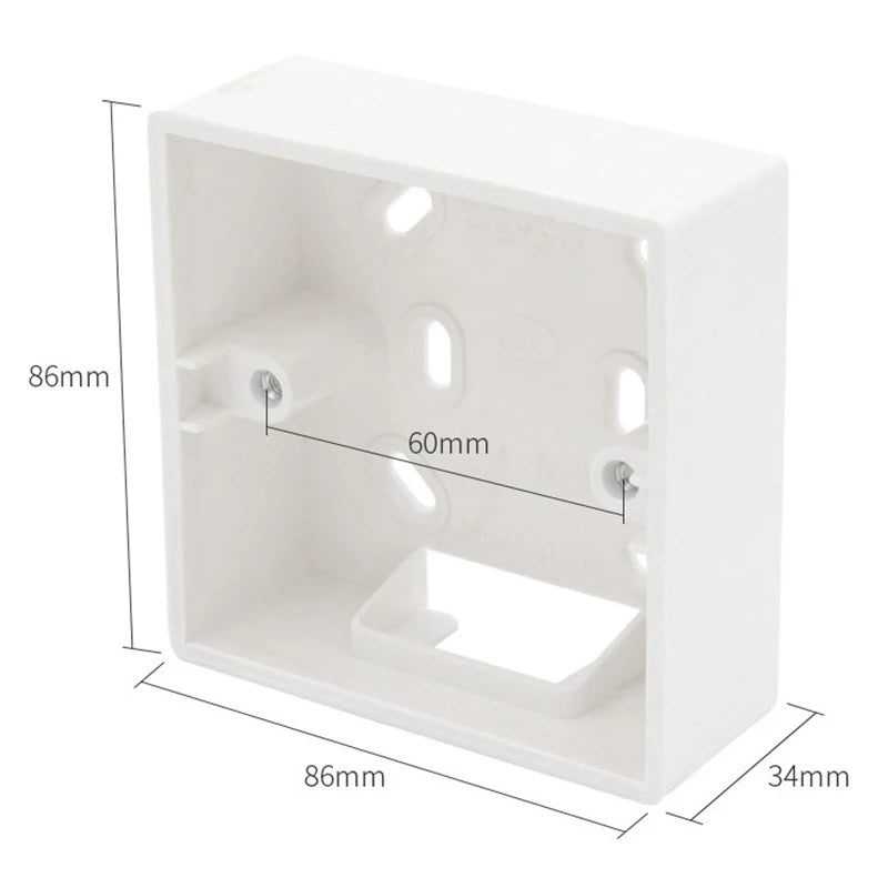 External Mounting Box for 86x86x34mm Switch & Socket Wall Surface