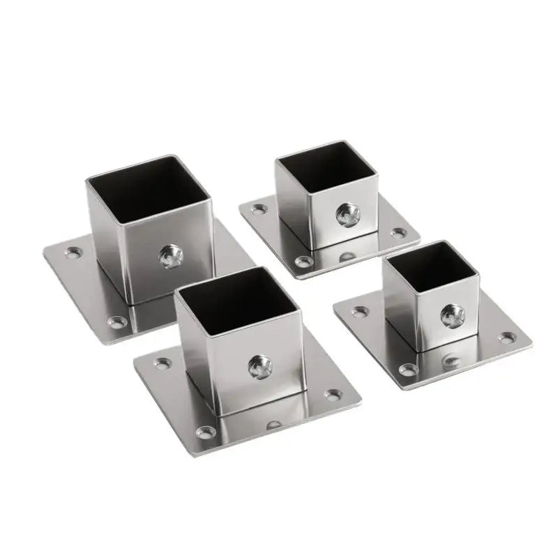 Flange Base Stainless Steel Square Tube Connector 25/30/35mm Corner Joint
