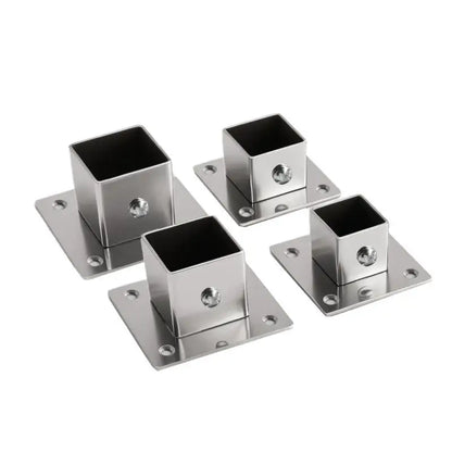 Flange Base Stainless Steel Square Tube Connector 25/30/35mm Corner Joint