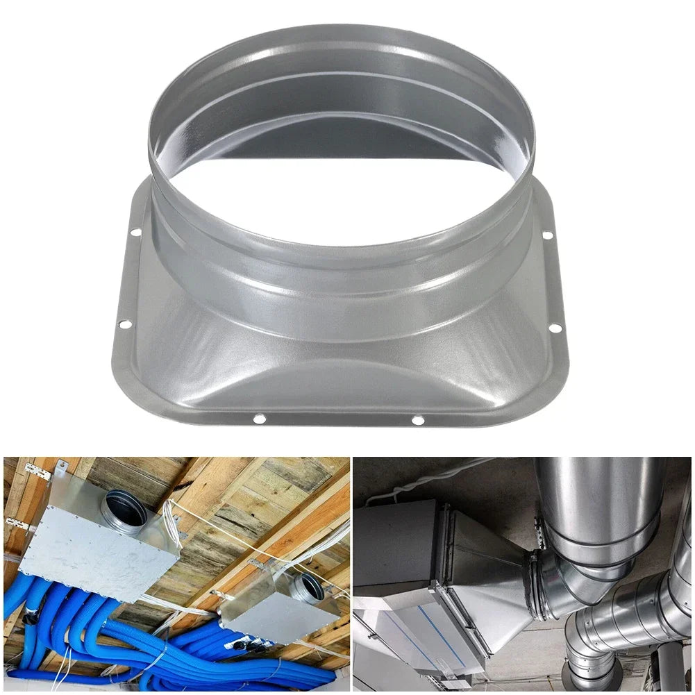 For Kitchen Hood Ventilator Pipe Connecting Vent Flange Exhaust Duct 4-10inch Electrostatic Spray Metal Silver-gray