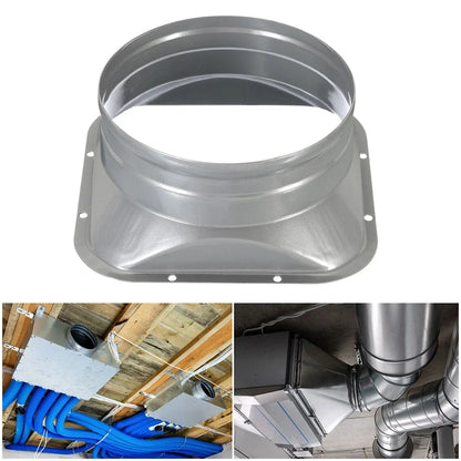 For Kitchen Hood Ventilator Pipe Connecting Vent Flange Exhaust Duct 4-10inch Electrostatic Spray Metal Silver-gray