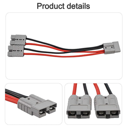 1pc 50A For Anderson Plug Connector Double Y Adapter 4mm Car Cable 4 Square Wires 30cm For Forklifts Stackers Vehicles