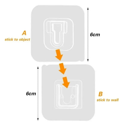 Double-Sided Hook Strong Adhesive Transparent Traceless Wall Hook for Kitchen Bedroom Storage Holder 100/2pcs