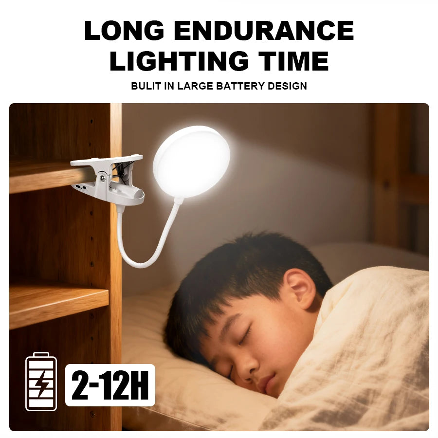 Folding Clamp Led Table Lamp Rechargeable Night Light Study Stand Read Lamp Touch 3 Modes Dimming Eye Protection Light Emergency