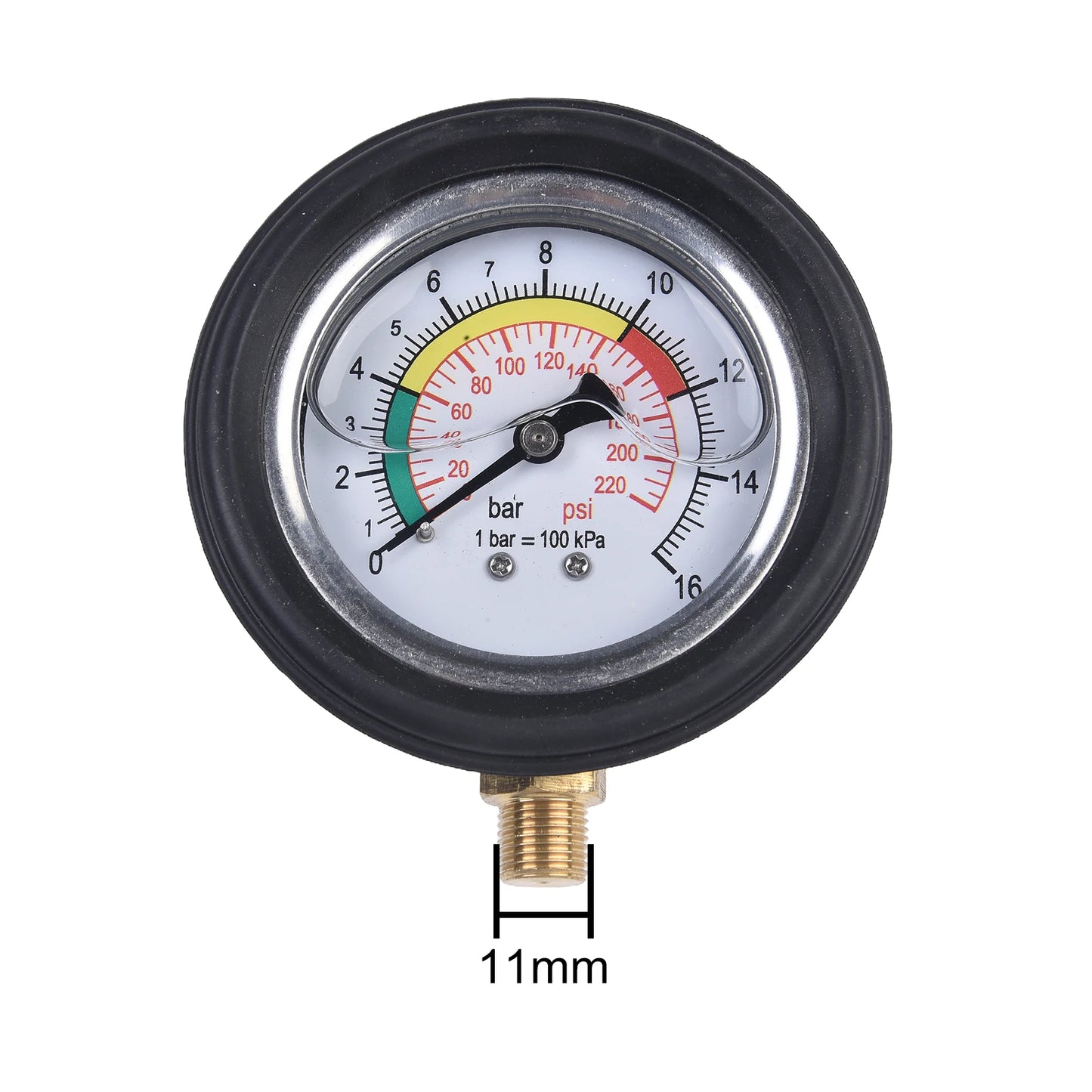 0–220psi Car Tire Air Pressure Gauge for Inflator Pump, Tire Repair Tool with 11mm & 13mm Thread Diameter
