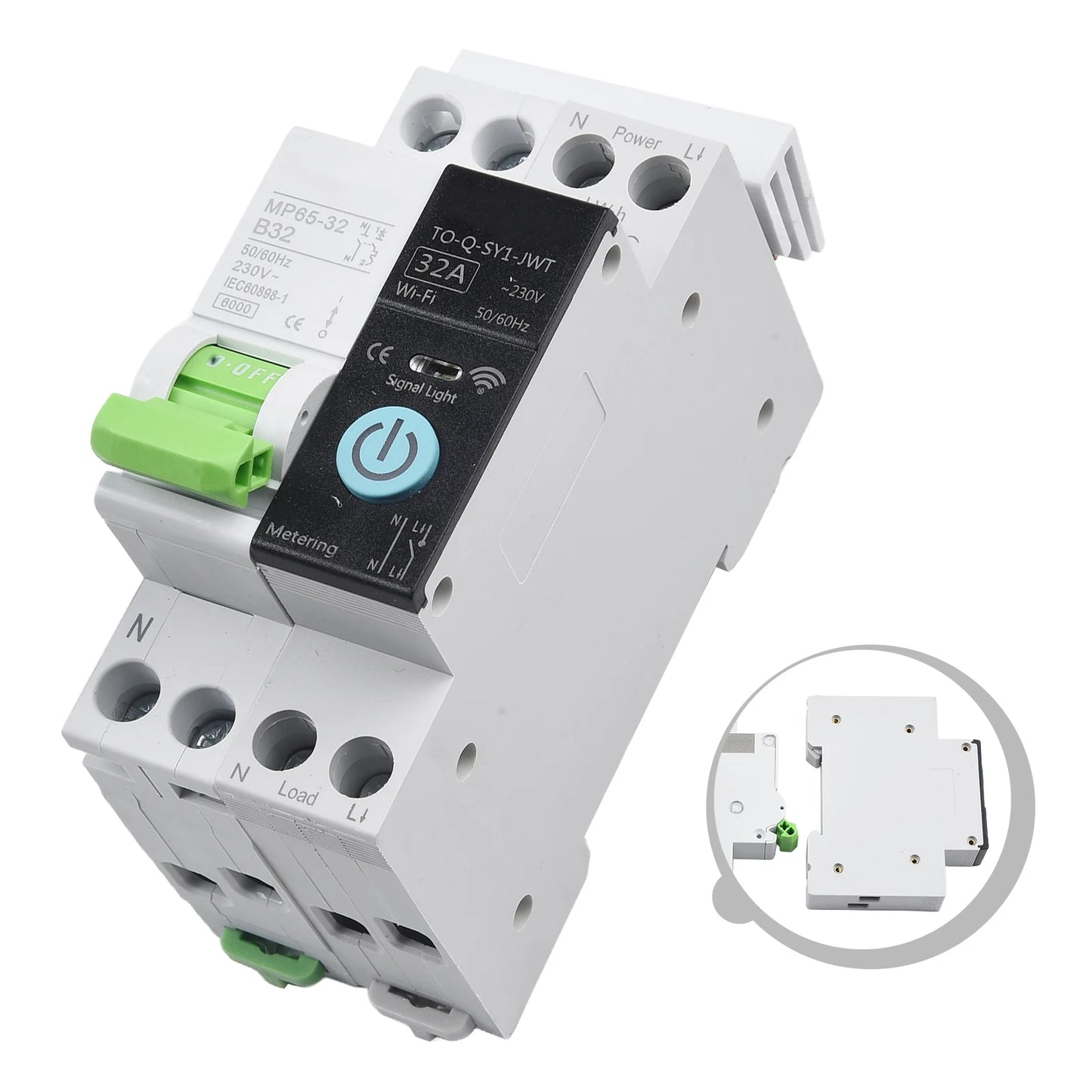 Smart WiFi Circuit Breaker Switch for DIN Rail Installation with Multi Function Timer and Real Time Energy Usage Insights