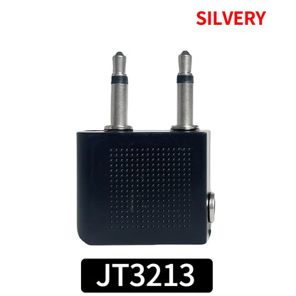 Professional Aviation Audio Adapter Dual 3.5mm Mono Male to 3.5mm Stereo Female Jack Converter