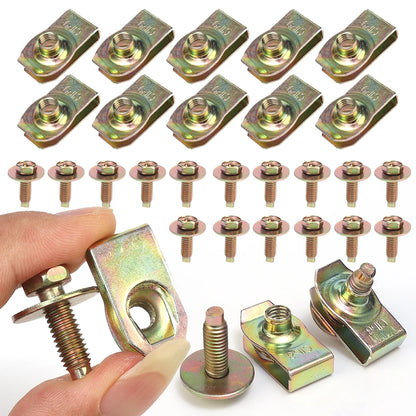 Car Body Bolts & U-nut Clips M4/M5 Engine Under Cover Splash Shield Body Bumper Fender Push Clips Universal Auto Accessories