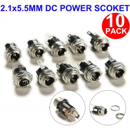 METAL Power Supply Female Panel Mount 5.5 X 2.1 MM Accessories Kits SOCKET Solder Lug 24V DC Electrical Equipment