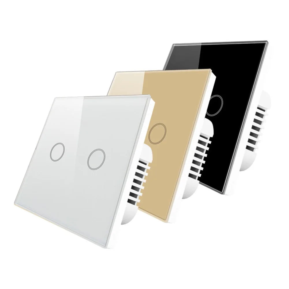 2-Gang Touch Switch Touch Dimmer Switch Office Lighting Home Decor 30 -90 Brightness Dimming No Neutral Wire Required