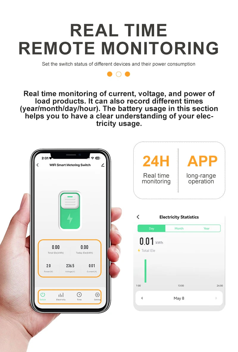 DGB-63TD Tuya WiFi Smart Switch, Current Voltage Leakage Protection Metering Circuit Breaker, Remote Control Wireless Timer Relay
