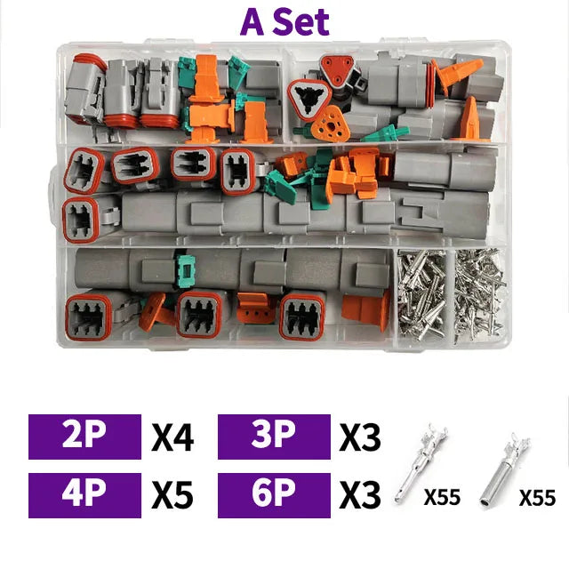 Deutsch DT Series Waterproof Connector Kit with Pins DT06-2/3/4/6S DT04-2/3/4/6P