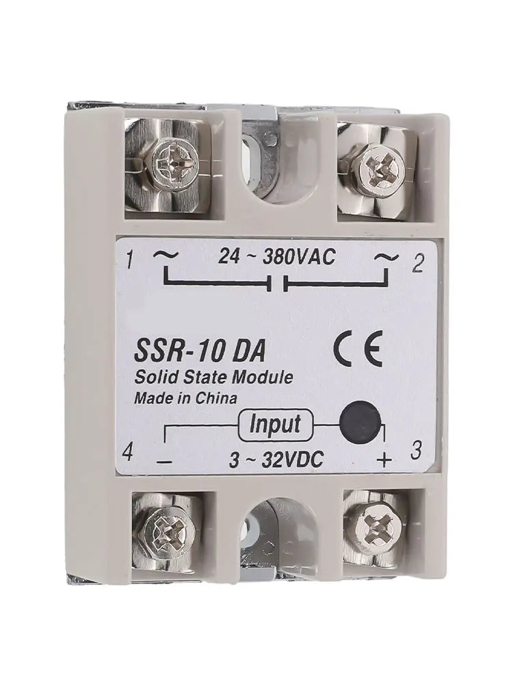 Single Phase Solid State Relay SSR-10DA DC Controlled AC Single-phase Solid State Relay 10A DC-AC Relay 3-32V DC To 24-380V AC