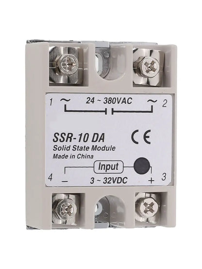 Single Phase Solid State Relay SSR-10DA DC Controlled AC Single-phase Solid State Relay 10A DC-AC Relay 3-32V DC To 24-380V AC