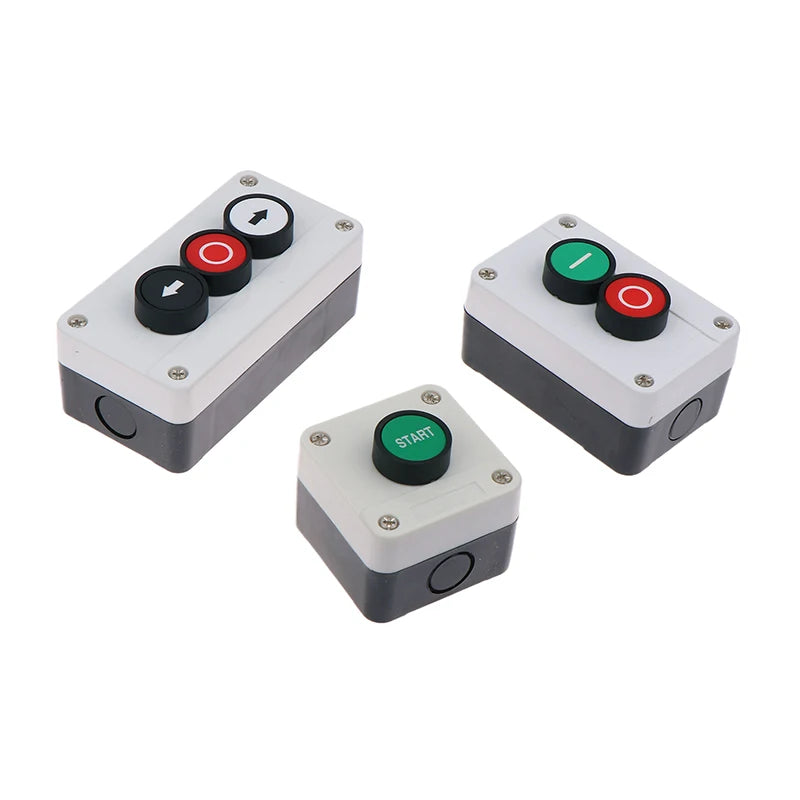 Emergency Stop Industrial Control Button Box with Arrow Symbol CNC Start Stop Self-Sealing Waterproof Button Switch